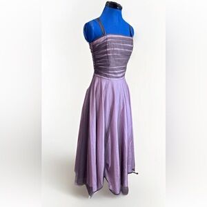 Vintage 90s Style Boutique Sheer Over Ruched Formal Tea Dress Size 6